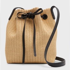 Mansur Gavriel Mini Drawstring Raffia Bucket Bag - EUC!